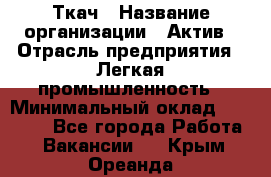 Ткач › Название организации ­ Актив › Отрасль предприятия ­ Легкая промышленность › Минимальный оклад ­ 35 000 - Все города Работа » Вакансии   . Крым,Ореанда